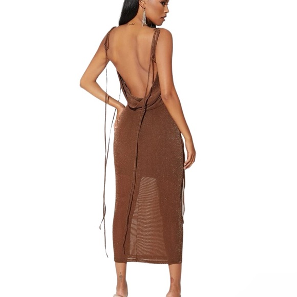 Backless Drape Maxi Dress - Picture 1 of 4